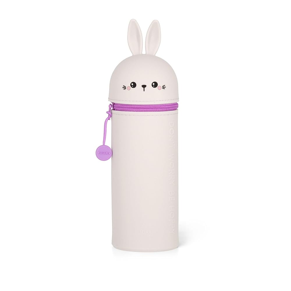 LEGAMI - Kawaii Étui École 2 en 1 en Silicone Souple, Porte-stylos de Table, Fermeture à Glissière, Crayons Crayons Stylos, H 18.5 cm