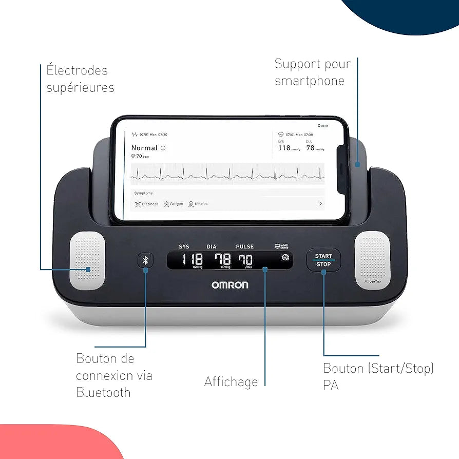 OMRON Complete Tensiomètre Bras et Appareil a Électrocardiogramme | Validé cliniquement | Pour la détection de l'hypertension et le dépistage de la Fibrillation Auriculaire à domicile