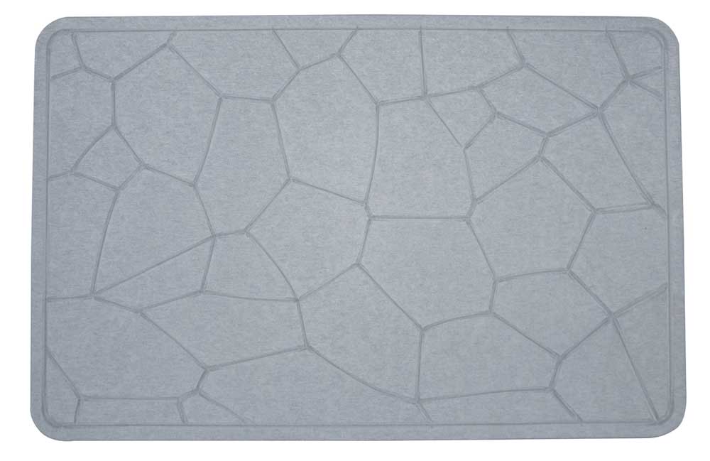 Engraved Geometric Pattern Quick-dry Stone Shower & Bath Mat | Dark Grey