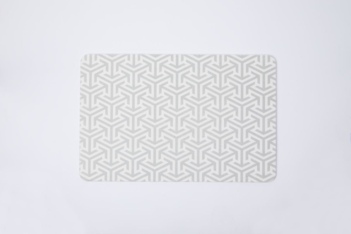 Quick-dry Stone Shower & Bath Mat | White/Light Grey