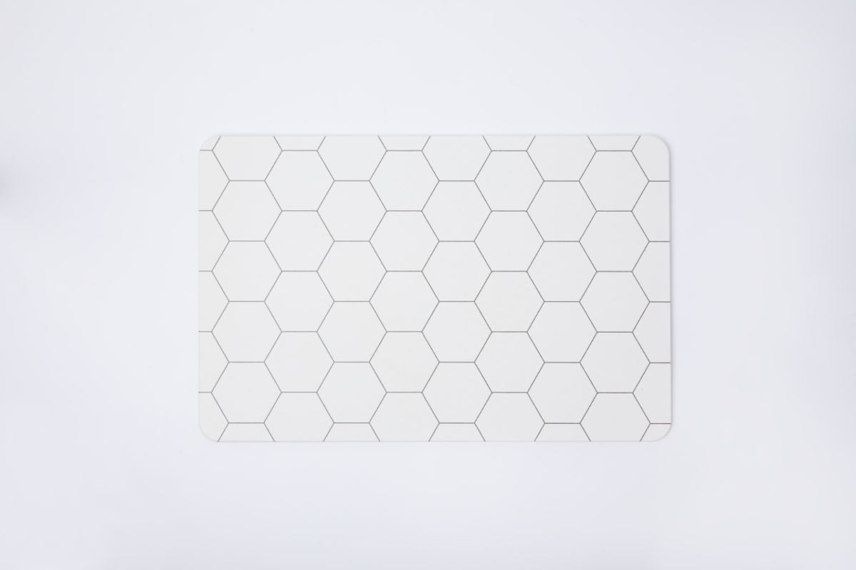 Quick-dry Stone Shower & Bath Mat | White Honeycomb