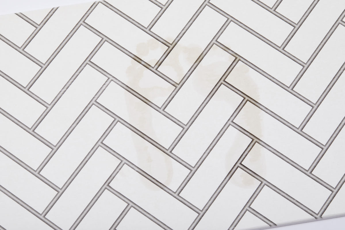 Quick-dry Stone Shower & Bath Mat | White Parquet