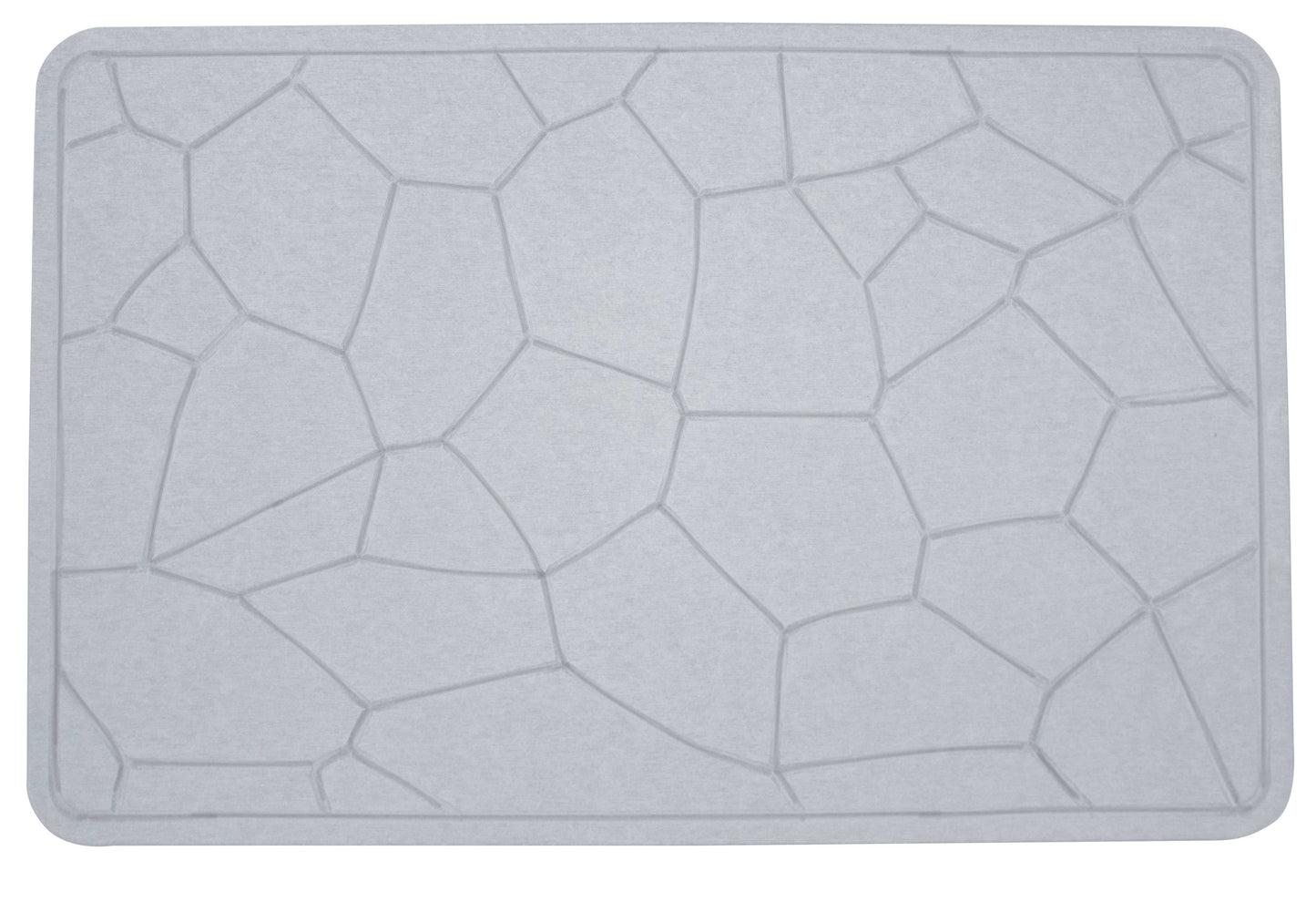 Engraved Geometric Pattern Quick-dry Stone Shower & Bath Mat | Light Grey