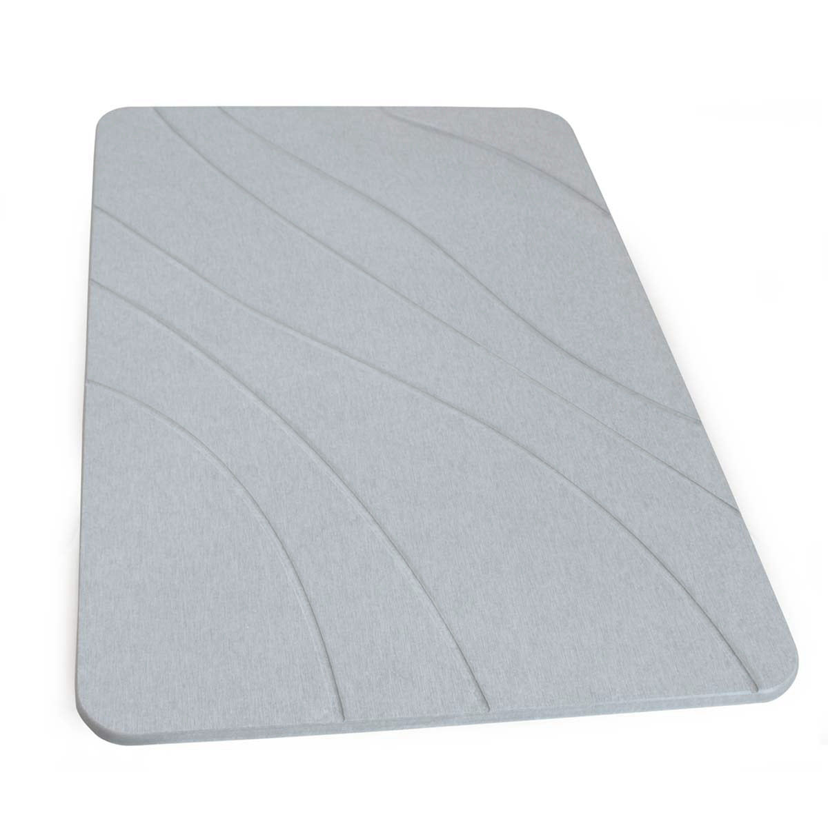 Engraved Line Pattern Quick-dry Stone Shower & Bath Mat | Light Grey