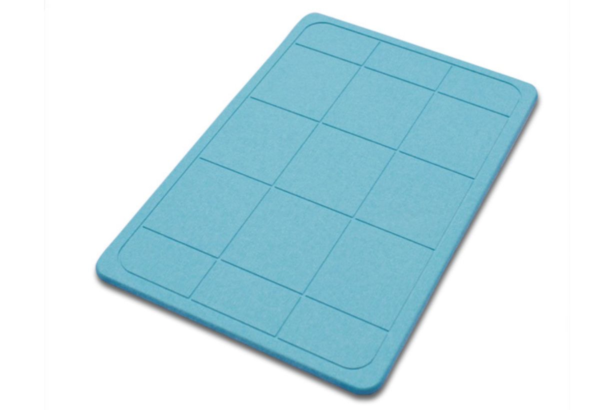 Quick-dry Engraved Stone Shower & Bath Mat | Square Blue