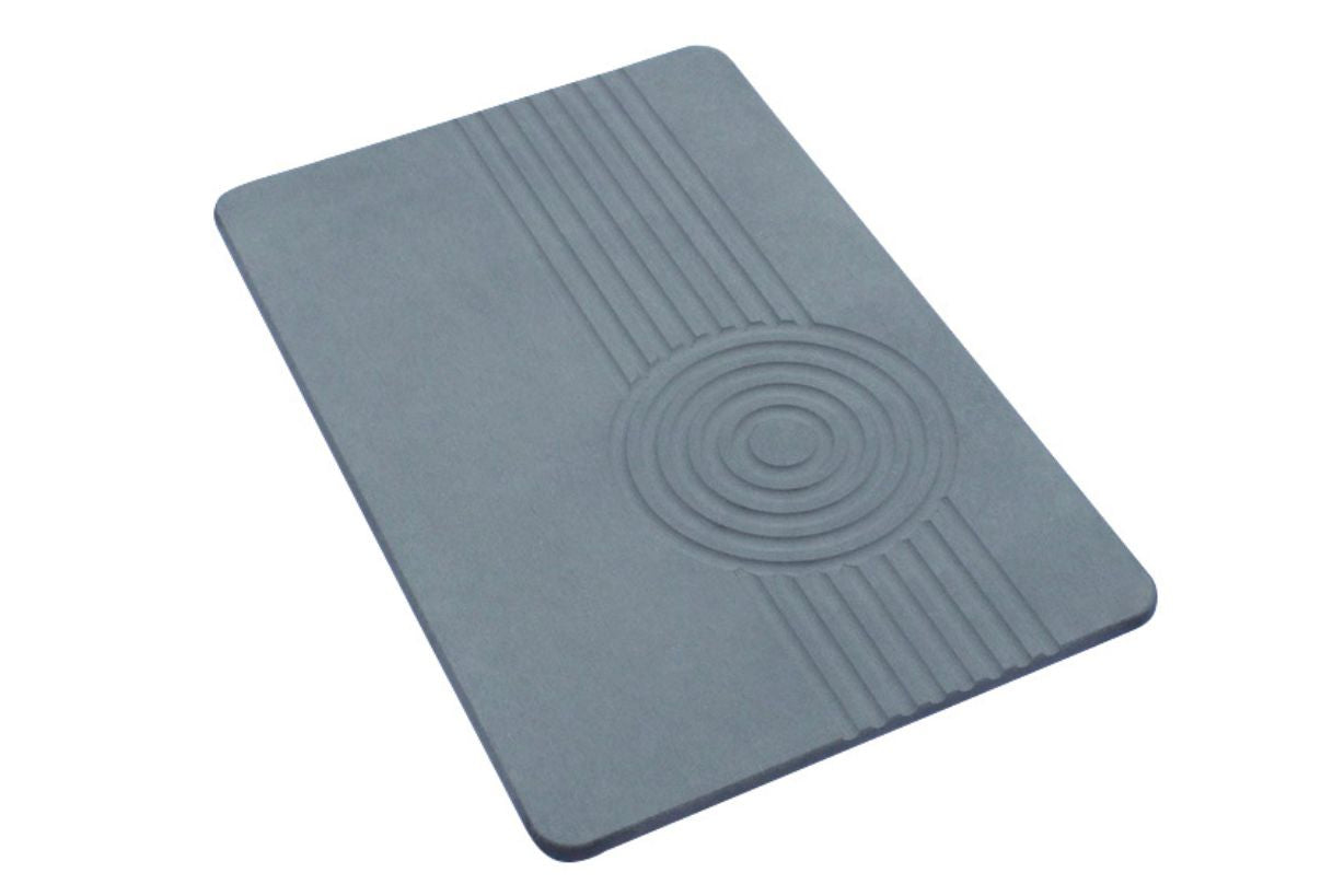 Engraved Stone Quick-dry Bath & Shower Mat | Side Circle Dark Grey