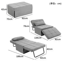 Multifunctional Folding Footrest Bed Modern Adjustable Backrest Sleeping Sofa Bed Suitable For Living Room Apartment