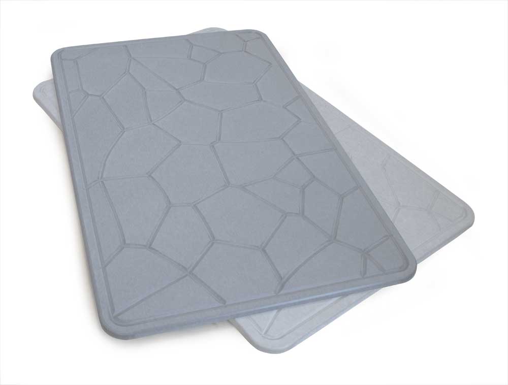 Engraved Geometric Pattern Quick-dry Stone Shower & Bath Mat | Light Grey