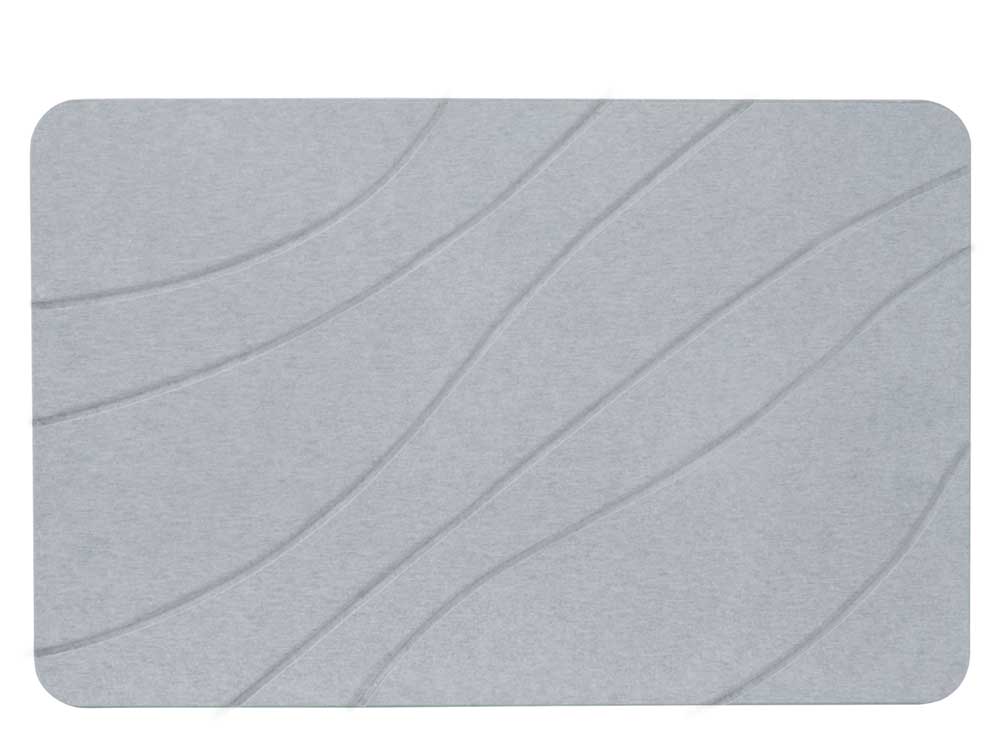 Engraved Line Pattern Quick-dry Stone Shower & Bath Mat | Light Grey