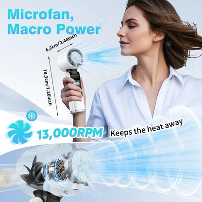 Ventilateur turbo portable multifonction, ventilateur à main à 5 vitesses avec technologie Air Turbo pour activités de plein air
