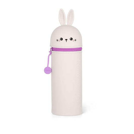 LEGAMI - Kawaii Étui École 2 en 1 en Silicone Souple, Porte-stylos de Table, Fermeture à Glissière, Crayons Crayons Stylos, H 18.5 cm