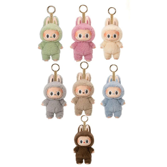 Ambizion Labubu The Monsters Porte-clés en forme de poupée en peluche, avec boîte surprise, pour téléphone portable, sac à main et clés, cadeau de Noël et d’anniversaire, multicolore, S