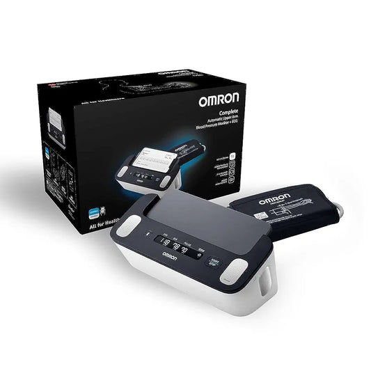 OMRON Complete Tensiomètre Bras et Appareil a Électrocardiogramme  | Validé cliniquement | Pour la détection de l'hypertension et le dépistage de la Fibrillation Auriculaire  à domicile