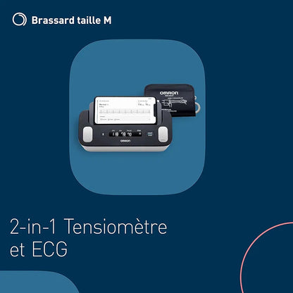 OMRON Complete Tensiomètre Bras et Appareil a Électrocardiogramme  | Validé cliniquement | Pour la détection de l'hypertension et le dépistage de la Fibrillation Auriculaire  à domicile