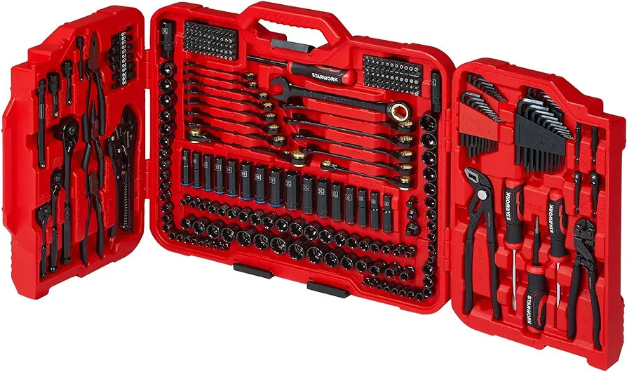 STARWORK TRUE MECHANIC 312-Piece Mechanics Tool Set and Socket Set, Professional, SAE/Metric