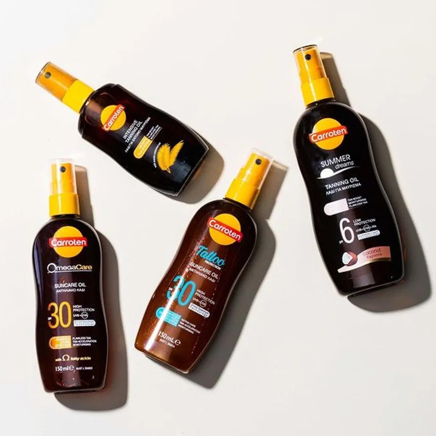 Carroten OmegaCare Tanning Oil FPS 30, 150 ml - Huile Bronzante avec Acides Gras Oméga - Accelerateur de Bronzage avec Protection Solaire - Spray Solaire Protectrice