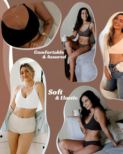HORISUN Soutien-gorge confortable sans couture pour femme avec soutien doux, taille normale et grande