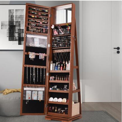 Armoire à bijoux rotative éclairée à 360