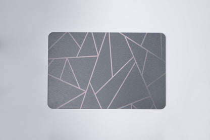 Quick-dry Stone Shower & Bath Mat | Grey Pink Geometric