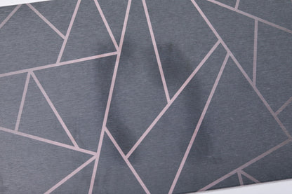 Quick-dry Stone Shower & Bath Mat | Grey Pink Geometric