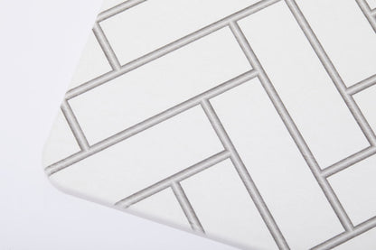 Quick-dry Stone Shower & Bath Mat | White Parquet