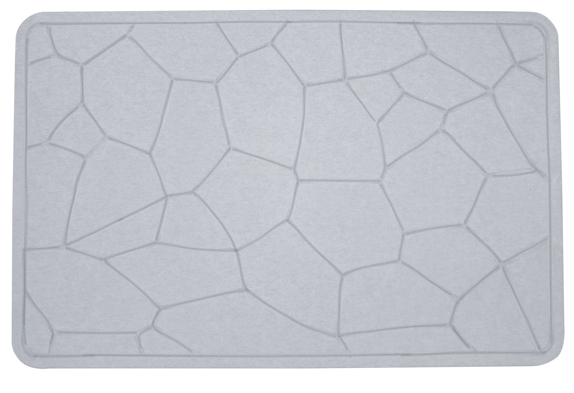 Engraved Geometric Pattern Quick-dry Stone Shower & Bath Mat | Light Grey