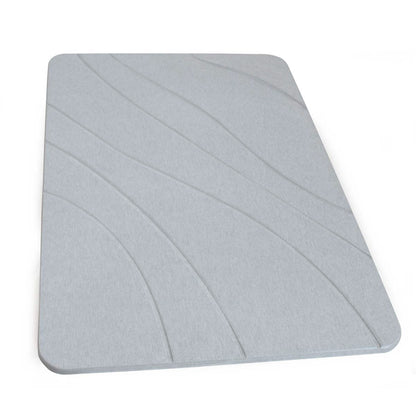 Engraved Line Pattern Quick-dry Stone Shower & Bath Mat | Light Grey