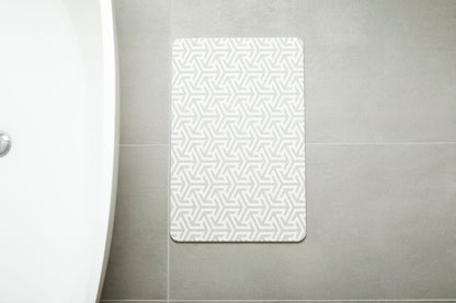 Quick-dry Stone Shower & Bath Mat | White/Light Grey