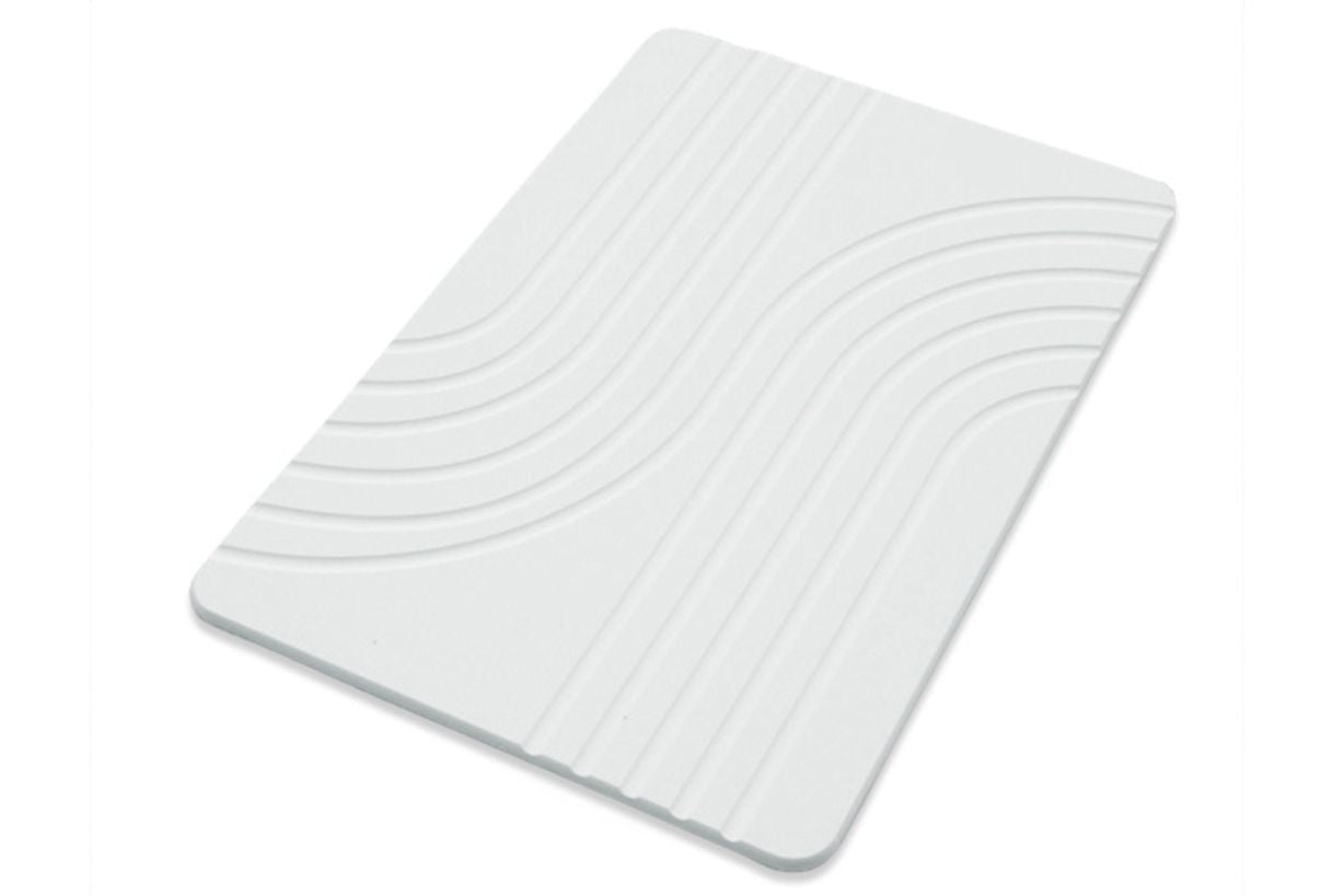 Quick-dry Engraved Stone Shower & Bath Mat | Curved White