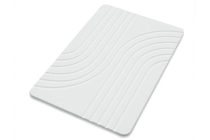 Quick-dry Engraved Stone Shower & Bath Mat | Curved White
