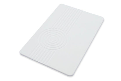 Engraved Stone Quick-dry Bath & Shower Mat | Side Circle White