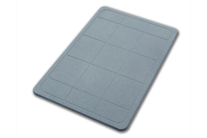 Quick-dry Engraved Stone Shower & Bath Mat | Square Dark Grey