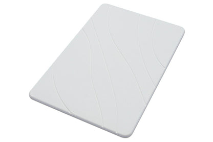 Engraved Line Pattern Quick-dry Stone Shower & Bath Mat | White