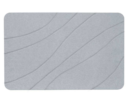 Engraved Line Pattern Quick-dry Stone Shower & Bath Mat | Light Grey