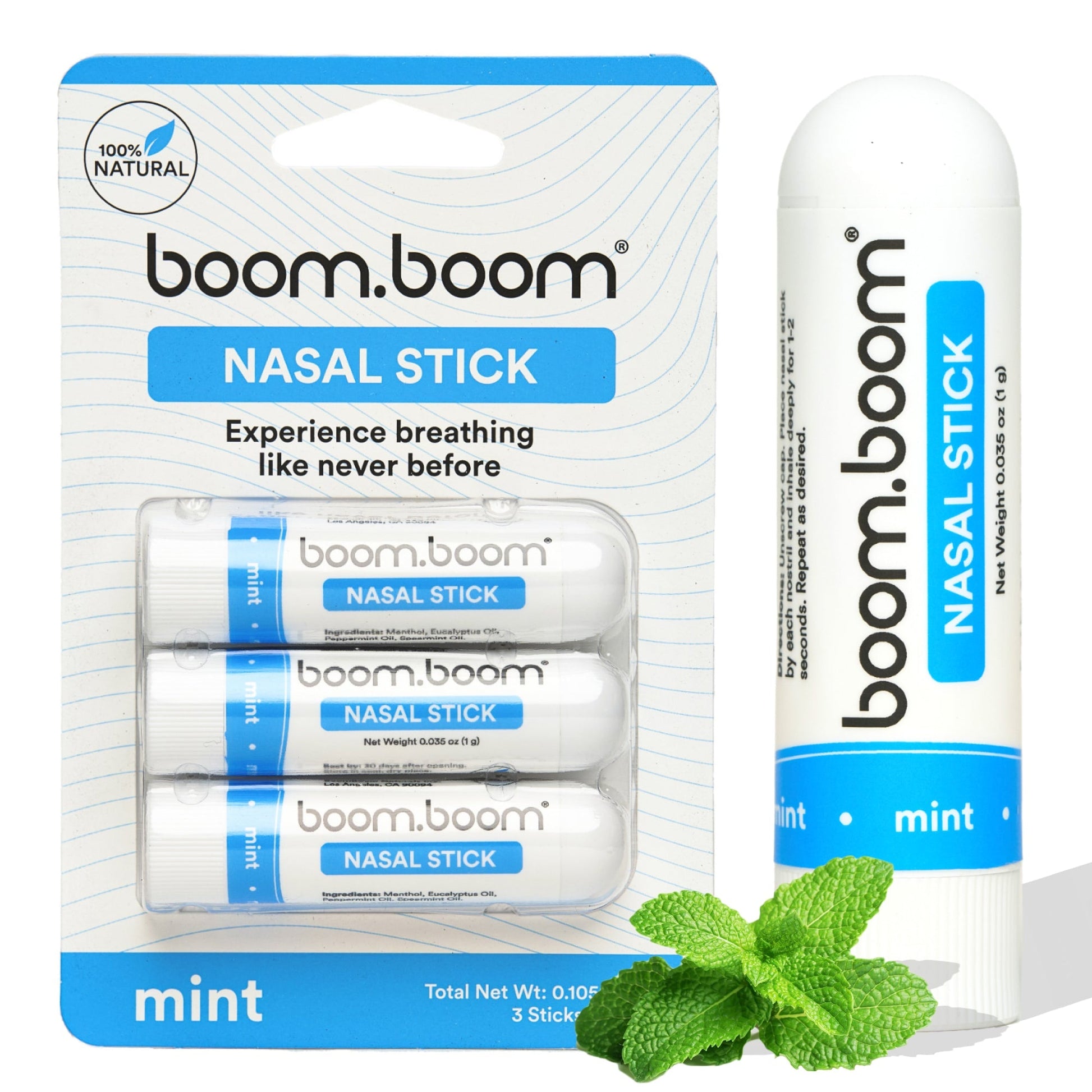 Mint BoomBoom Nasal Sticks 3-pack