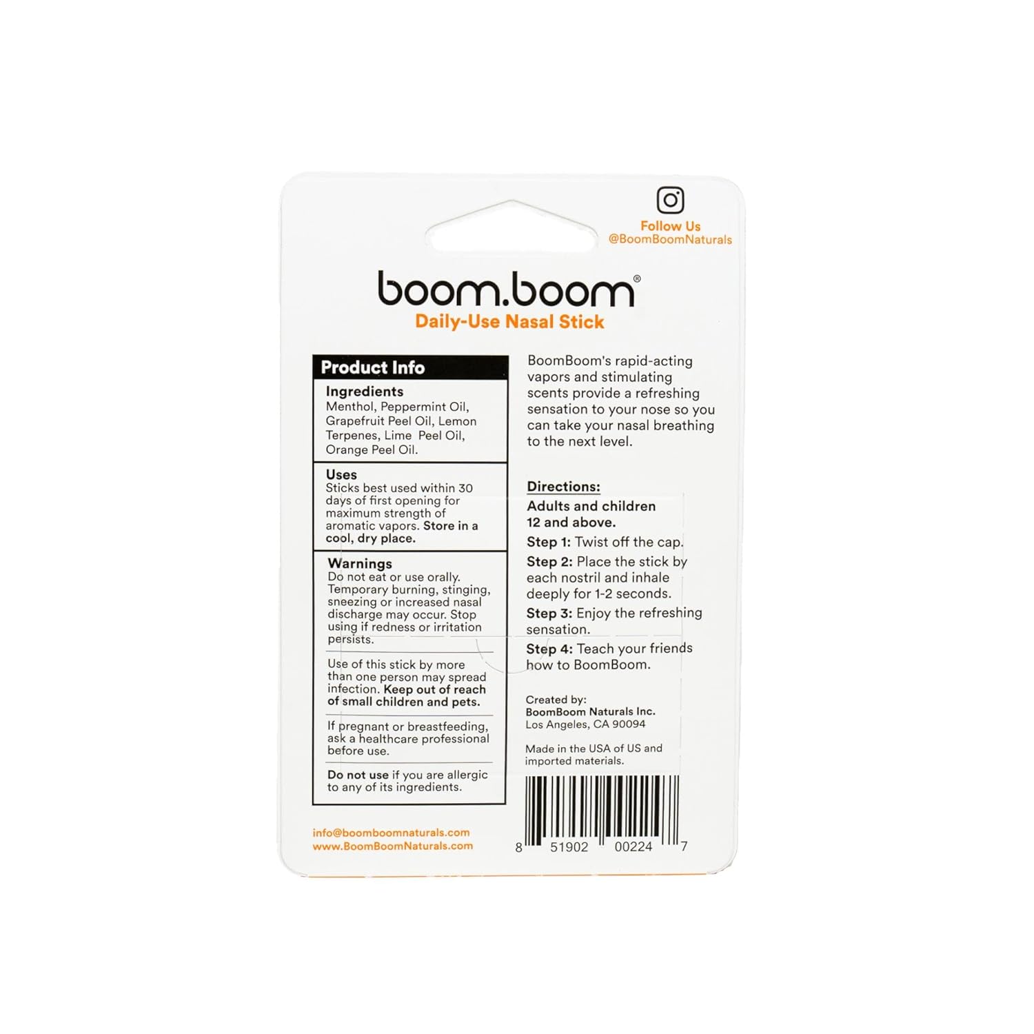 Tropical BoomBoom Nasal Sticks 3-pack